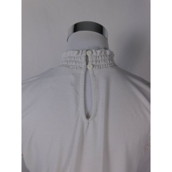 Time and Tru Embroidered Blouse M White Boho Cottagecore Lace - Picture 7 of 16